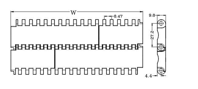 900 Series Flush Grid Belt for Conveyor System Pitch 27.2mm