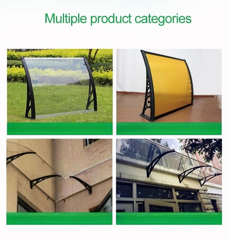 Outdoor Anti UV Polycarbonate Window Door Awning Solid Sheet PP / PA Bracket