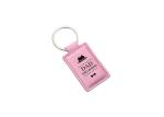 Rectangle PU Leather Key Chains Laser Logo 3mm Thick Vintage Leather Key Holder