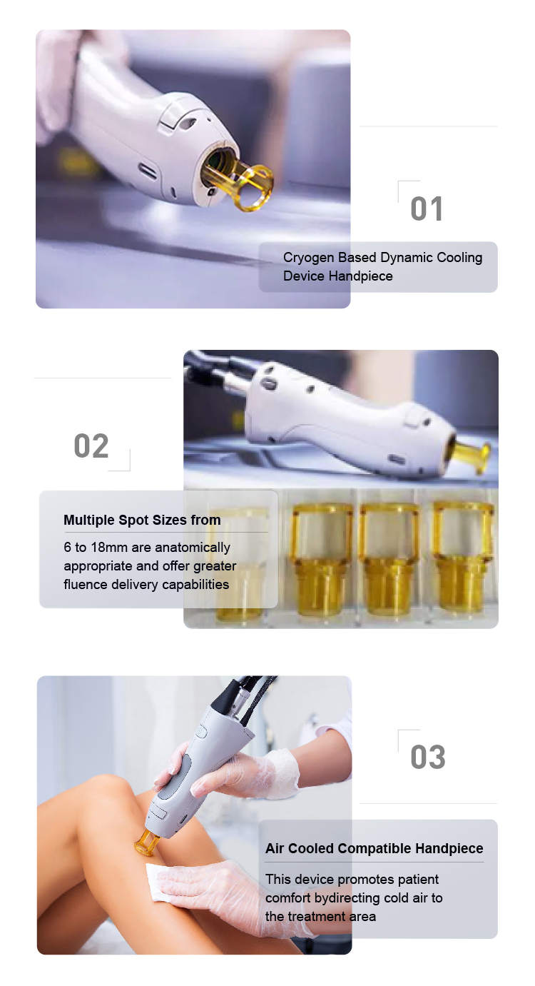 755nm and 1064nm ND Yag Can Gentle Laser Hair Removal Machine with 3-200ms Pulse Width