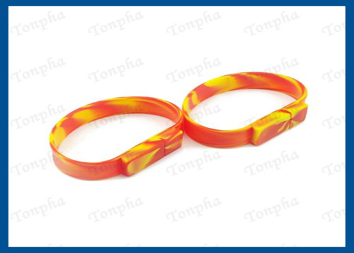 Customized Logo Bright Wristband Flash Drive 128MB-64GB Capacity For Gift