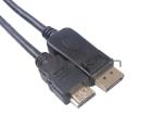 Black Displayport 1.2 Cable DP Male To HDMI Male Cable Support 3D And 4K