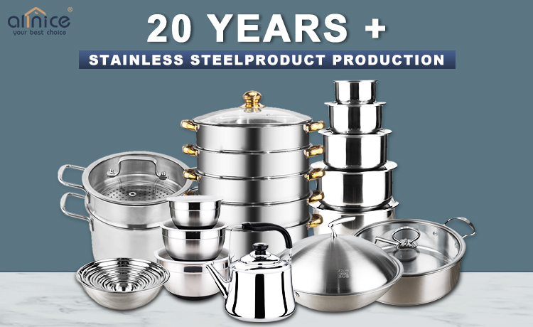Family cookware sets stainless steel kitchenware random match style