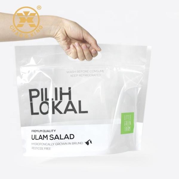 OEM Logo Zip Lock Dry Fruit Packaging Bags Lettuce Vegetable Packaging Plastic