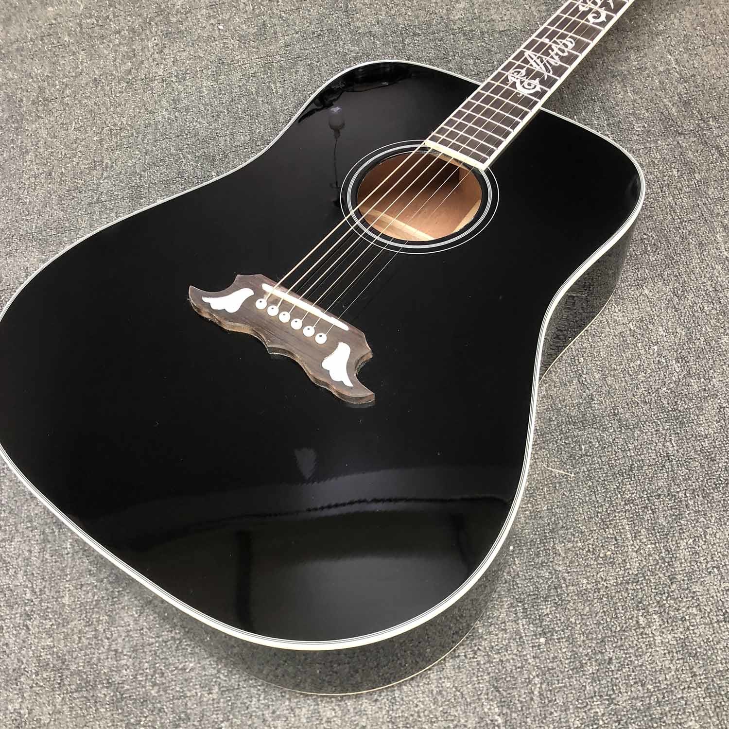 Custom 2023 dove elvis presley black acoustic guitar GB dove electric acoustic guitar