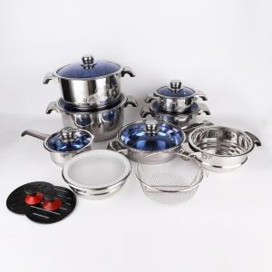 Quality Multifunction Custom Pots And Pans Cookingware Set Cookware Cook Pot 21 Pieces Thickened Stainless Steel Cookware Set wholesale