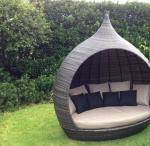 Modern Outdoor Garden Furniture Cage House PE Rattan Daybed Garden Sun Bed