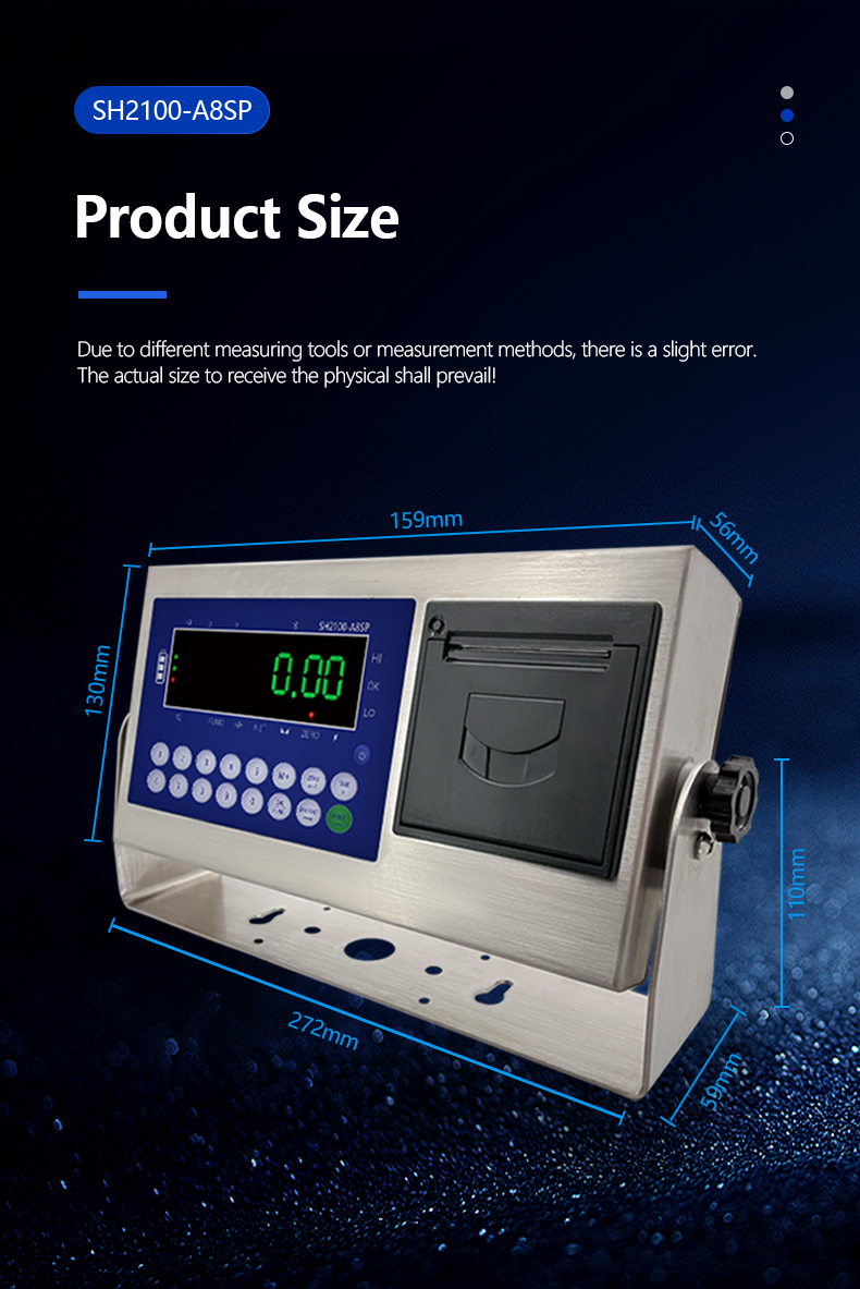 Customized SOHE A8SP Meter Printing Scale Instrument with Waterproof Sensor Display