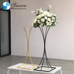 Quality 160CM wedding standing flower arrangements square gold black white wholesale