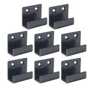 Black Powder Coated Stamping Steel Metal U Shape Door Barricade Brackets Custom