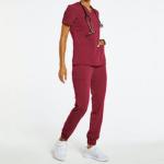 factory custom logo solid color stretch medical nursing men women medical scrubs