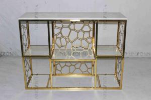 Quality Antirust Stainless Steel Console Table Tubular Stylish Tea Table Decorative For Living Room wholesale