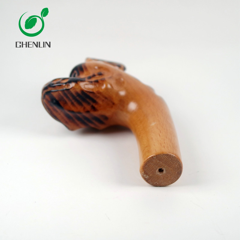 Carving Cat Wooden Umbrella Handle No Burrs SGS Certificated