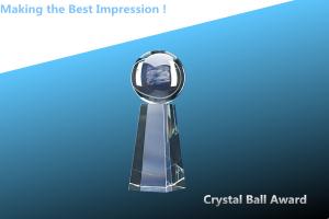 Quality crystal ball awards/crystal sphere trophy/crystal awards/glass sphere awards/crystal ball wholesale