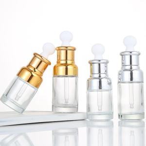 Quality Small Clear Frosted Glass Bottles , Portable Essence Glass Dropper Bottles wholesale