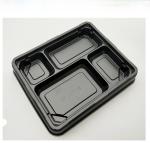 Black Grid Japanese Style Bento Meal Box Disposable Sushi Box Microwave PS/ops