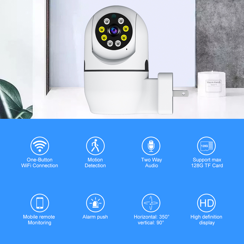 Wireless 1080P Tuya WiFi Smart Camera Moving Head Remote Control With Night Vision