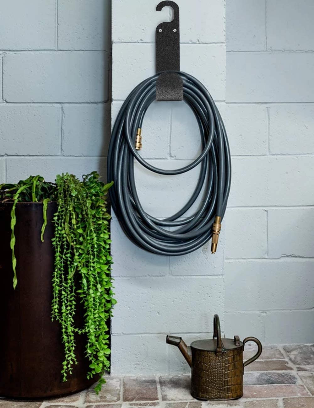 Garden Hose Hanger Wall Mount Hose Holder Heavy Duty Car Hose and Cord Hook Black 9 Inch