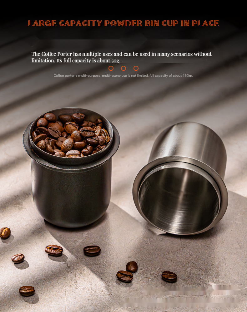 Crema Dosing Cup Hands Free Stainless Steel Universal Inverted Coffee Powder Cup for Coffee Machine