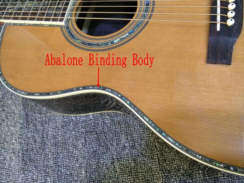 39 inches ooo45s Acoustic Guitar Top AAA Solid Red Cedar Abalone Binding Body With Fishman Pickups Rosewood fingerboard
