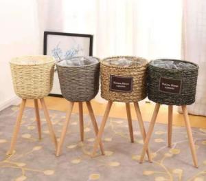 Quality Best Home Decor Popular Rattan Plant Stand, Planter Holder Wholesale Natural Seagrass Vase Handicraft Wicker Flower Pot wholesale