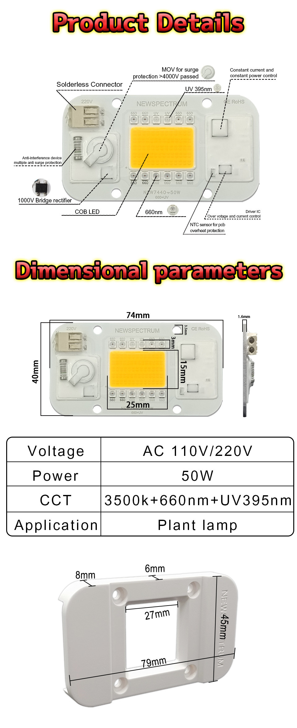 50HZ COB Led Chip