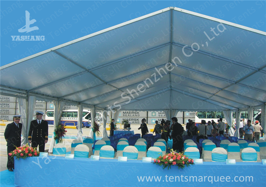 Water Resisting Events High Peak Tents Transparent PVC Fabric Windows