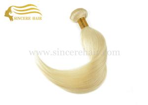 Quality 16 Inch 40 CM Short White Blonde #60 Remy Human Hair Weft Extensions For Sale wholesale