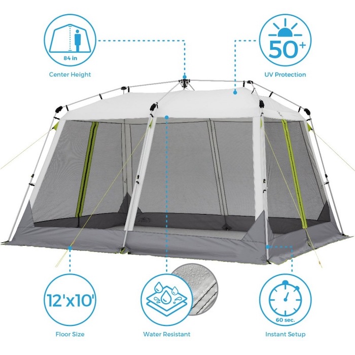 350*300*210CM Grey Waterproof Branding Custom Pop Up Camping Tents With DAP Delivery Term And Ventilation Mesh Windows