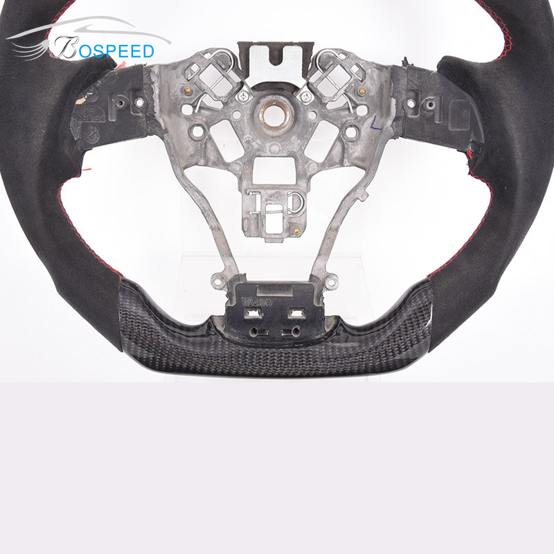 35cm Sports Alcantara Toyota Carbon Fiber Steering Wheel Blue Red Stitching