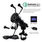 3 In 1 Motorcycle Wireless Charger Mount , FCC 5V 1.5A Motorcycle Phone Grip