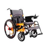 Portable Foldable Power Chair Durable Battery and Orange Frame Electric
