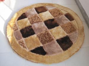 Quality Round Plaid Carpet Handtufted Polyester Mixed Shaggy Rug wholesale