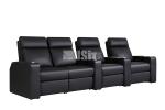 Contemporary Theater Seating Black Leather Soft Upholstery Recliner For Softness