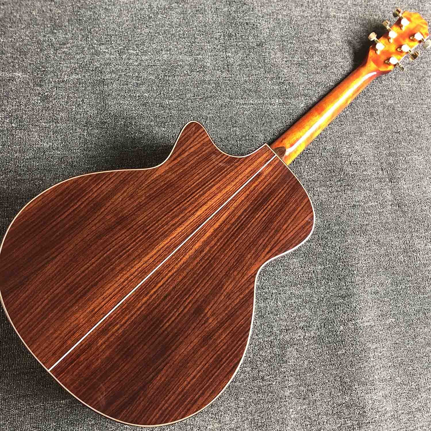 Custom Rosewood Back Side Ebony Fingerboard 41 Inch Solid Spruce Top Acoustic Electric Guitar Customized LOGO is OK