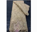 Wholesale price tulle mesh 3D embroidery flower fabric with beads and sequins