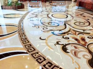 Quality Hall Decorative Natural Stone Floor Medallions Nice Water Jet Pattern wholesale