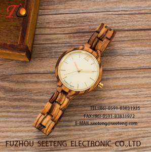 Quality wholesale Pu watch wooden watches alloy case quartz watch fashion watch concise styleDelicate / elegant wooden strap wholesale
