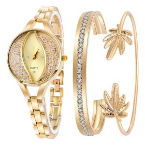 Quality CE ROHS Fashion Ladies Quartz Watch Diamond Bracelet Set wholesale