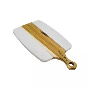 Quality Serving Custom Handcrafted Square Marble Chopping Board With Handle wholesale