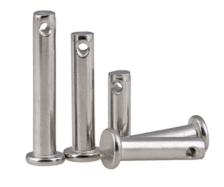 Carbon Steel Flat / Round Head Clevis Pin With Grooved Ends