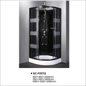 Quality Multi Function Steam Shower Cabin with Black Aluminum Frame wholesale