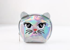 Quality Durable Portable Women ' S Cosmetic Bag Silver Cat Shaped For Summer wholesale