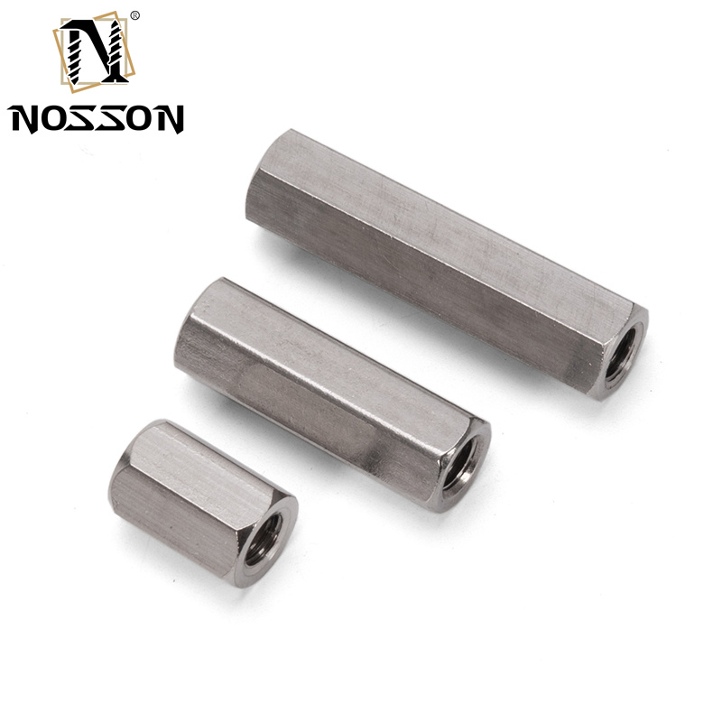 Mining Stainless Steel 201/304/316 Hexagon Threaded Connecting M4 M5 M6 M16 Long Hex Coupling Nuts DIN6334 3/8"-16 x 1-1/8