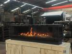 Gas Fireplaces European Black Matte Carbon Steel Three-sided gas fireplace