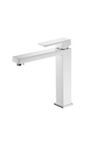 Quality Contemporary White High Wash Basin Faucet Restroom Taps Ceramic Disc Design wholesale