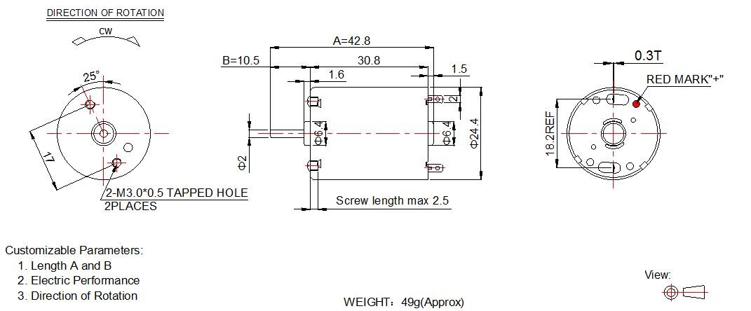 Miniature DC Motor For Vacuum Pump