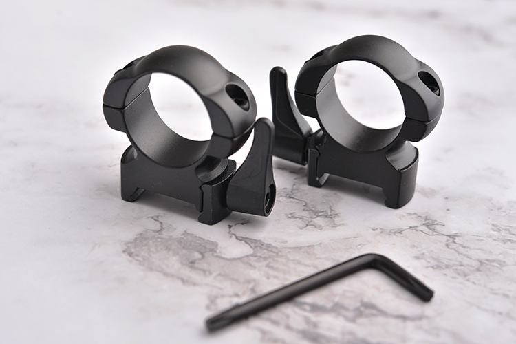 1 inch Medium Steel Quick Release Sight Rings Scope Mounts Black Coated Durable Finish