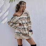 Fashionable top of the line women's sweaters, medium length knitted pullover