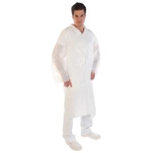 Quality PE Disposable Full Sleeve Lab Coat Customized Design For Electronics Factory / Food Factory wholesale